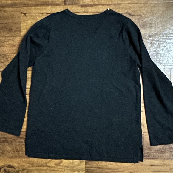 Quaker Factory • Size 8 • Black W/Multi-Colors Sequins •Christmas Trees •Sweater - Picture 7 of 8